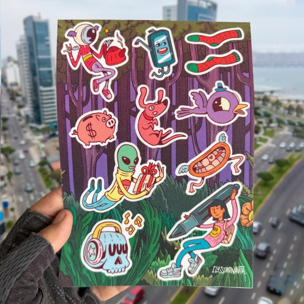Stickers Doodle Ilustronauta
